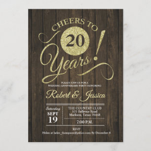 Invitation 20e anniversaire Mariage en Russie - Bois d'or