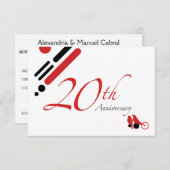 Invitation 20e anniversaire (mod birds) (Devant / Derrière)