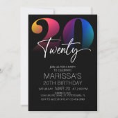 Invitation 20e anniversaire moderne (Devant)