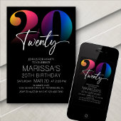 Invitation 20e anniversaire moderne