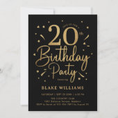 Invitation 20e Anniversaire Noir Or (Devant)