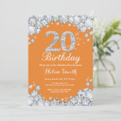 Invitation 20e anniversaire Orange et Silver Diamond (Debout devant)