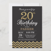 Invitation 20e anniversaire Parties scintillant no (Devant)
