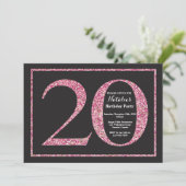 Invitation 20e anniversaire Pink Parties scintilla (Debout devant)