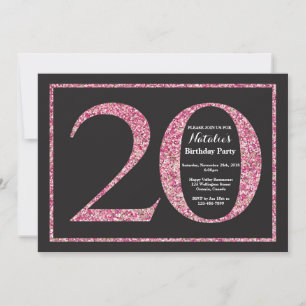 Invitation 20e anniversaire Pink Parties scintilla