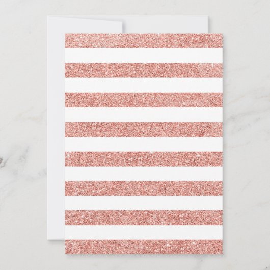 Invitation 20e anniversaire - Rose Gold White Stripes (Dos)