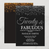 Invitation 20e anniversaire Vingt et fabuleuse Parties scinti (Devant / Derrière)