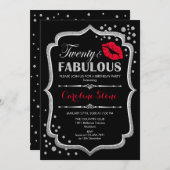 Invitation 20e anniversaire - Vingt fabuleux Black Red Silver (Devant / Derrière)