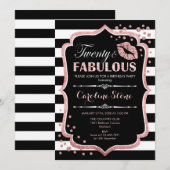 Invitation 20e anniversaire - Vingt fabuleux Black Rose Gold (Devant / Derrière)