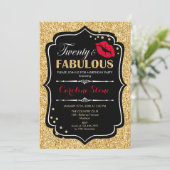 Invitation 20e anniversaire - Vingt fabuleux or noir rouge (Debout devant)