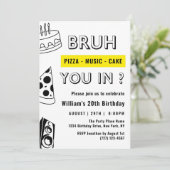 Invitation 20e Bruh, tu as un anniversaire adolescent garçon (Debout devant)