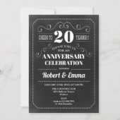 Invitation 20e fête du Mariage - Chalkboard (Devant)