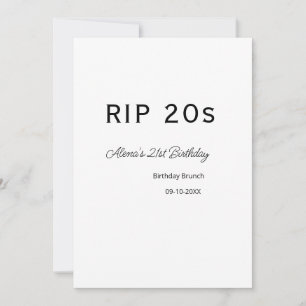 Invitation 20s 21e anniversaire simple date de brunch minimal
