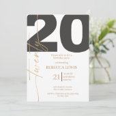 Invitation 20th Twentieth Birthday Modern Twenty Party  (Debout devant)