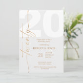 Invitation 20th Twentieth Birthday Modern Twenty Party  (Debout devant)