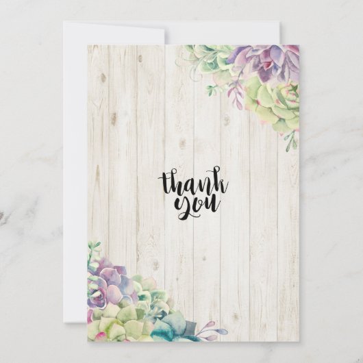 Invitation 21 Anniversaire de fête Bois rustique Succulent (Dos)