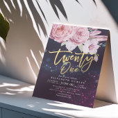 Invitation 21 Anniversaire Fleur Boho Fleurs Plumes
