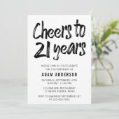 Invitation 21 ans de noir et blanc 21e anniversaire (Debout devant)