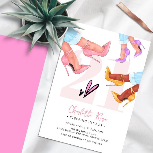 Invitation 21 Chic High Heels 21e Anniversaire