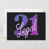 Invitation 21 et juridique | Ombre Faux Parties scintillant p (Dos)