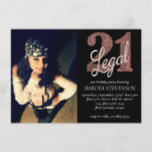 Invitation 21 et juridique | Rose de cuivre Gold Photo Keepsa (Devant)