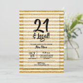 Invitation 21 et Légal Gold Stripes Anniversaire (Debout devant)