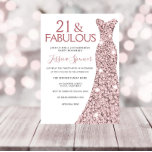 Invitation 21 & Fabulous Rose Gold robe 21e fête d'anniversai<br><div class="desc">21 & Fabulous Rose Gold Dress 21st Birthday Party Invitations Variations à l'invitation et articles correspondants dans notre magasin</div>