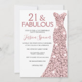 Invitation 21 & Fabulous Rose Gold robe 21e fête d'anniversai (Devant)