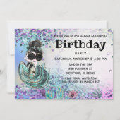 Invitation *~* 21 Luxe Rainbow Mermaid Glam Anniversaire (Dos)