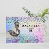 Invitation *~* 21 Rainbow Mermaid LUXE Fête d'anniversaire (Debout devant)