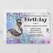 Invitation *~* 21 Rainbow Mermaid LUXE Fête d'anniversaire (Dos)