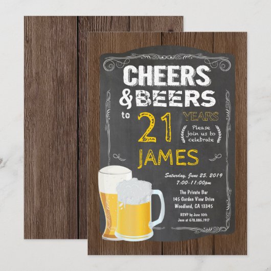 Invitation 21e anniversaire, 21 ans de fête de la bière (Devant / Derrière)