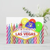 Invitation 21e anniversaire à Las Vegas Card (Debout devant)
