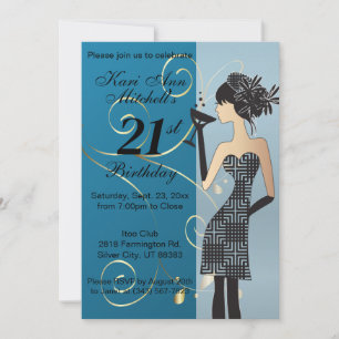 Invitation 21e anniversaire adulte Bash - do-it-yourself coul