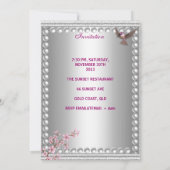 Invitation 21e anniversaire Argent asiatique rose perle Flowe (Dos)