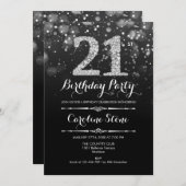 Invitation 21e anniversaire - Argent noir (Devant / Derrière)