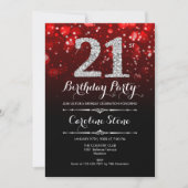 Invitation 21e anniversaire - Argent Noir Rouge (Devant)