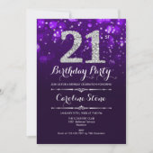 Invitation 21e anniversaire - Argent violet (Devant)