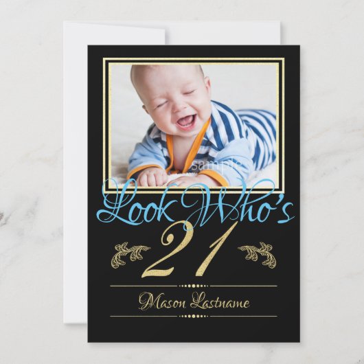 Invitation 21e anniversaire avec photo (Devant)