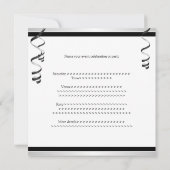 Invitation 21e anniversaire Ballons blancs d'argent noir (Dos)