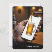 Invitation 21e Anniversaire Bière Mug sur un Smartphone (Devant)