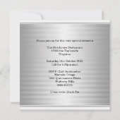 Invitation 21e Anniversaire Bijou Tiara Argent & Blanc (Dos)