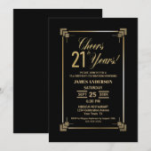 Invitation 21e anniversaire Black and Gold Party (Devant / Derrière)