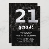 Invitation 21e anniversaire Black Silver Party (Devant / Derrière)