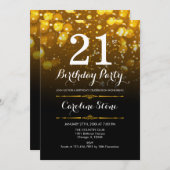 Invitation 21e anniversaire - Black White Gold (Devant / Derrière)