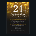 Invitation 21e anniversaire - Black White Gold<br><div class="desc">Invitation du 21e anniversaire. AGE Elégant design noir blanc avec fausse parties scintillant lumières bokeh or. Anniversaire adulte. Comprend des diamants et des caractères de script. Hommes ou femmes anniversaire invitation. Parfait pour une fête d'anniversaire élégante. Message-moi si vous avez besoin d'une personnalisation plus poussée.</div>