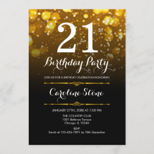 Invitation 21e anniversaire - Black White Gold