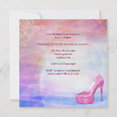 Invitation 21e Anniversaire Blanc Rose Bleu Martini Chaussure (Dos)