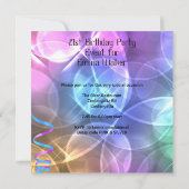 Invitation 21e Anniversaire Blanc rose violet Martini Ballons (Dos)