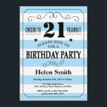 Invitation 21e anniversaire Bleu et blanc rayures<br><div class="desc">21e Anniversaire Invitation Typographie Bleu et Blancs. Salut à 21 ans. Anniversaire adulte. Hommes ou Femmes Anniversaire. Enfants Garçon ou fille Ado Anniversaire adolescent Invitation . 13ème 15ème 16ème 18ème 20ème 21ème 30ème 40ème 50ème 60ème 70ème 80ème 90ème 100ème. N'Importe Quel Âge. Pour plus de personnalisation, cliquez sur le bouton...</div>